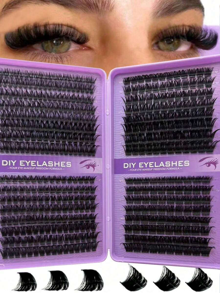 464-Piece Cluster False Eyelashes (Ultra-Dense Clusters, 80D/100D/160D/200D, 3D Russian Curl, Beginner-Friendly, Reusable DIY Clusters)