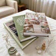 2/3Pcs Minimalist Indoor Decor Magazine Fake Book Model, Cozy Desktop Display Ornament, English Simulation Book - Decor Book - View 3