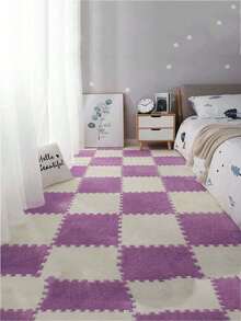 Premium Soft Plush Patchwork Carpet Mat, Suitable For Bedroom, Living Room, Kitchen And Bathroom Luxury Floor Mat, Washable, Cuttable, Stain-Resistant And Easy To Clean, Can Be Freely Assembled - Carpet - View 4