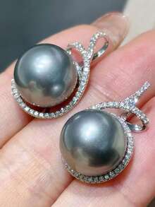 1 Pair Elegant Cubic Zirconia Earrings For Women, Wedding, Engagement, Party Jewelry, Valentine's Day Gift - 1# - View 3