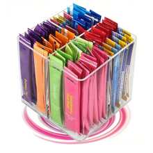Multi-Compartment Snack Storage Box, Transparent Acrylic Divided Storage Container, Suitable For Candy, Tea Bags, Coffee Pods, Can Be Used For Home Cabinets And Office Organization, Transparent Space-Saving Display Box - Multicolor - View 1
