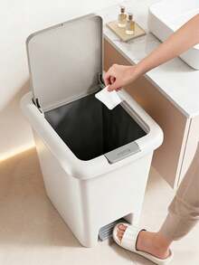 Pedal-Operated Sealed Trash Can, Shipped In Random Assorted Colors, Lidded To Block Unpleasant Odors, Slim Design To Save Space, Suitable For Home Kitchens And Bathrooms, Sturdy And Long-Lasting - Random Color - View 6