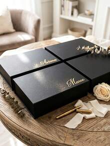 Custom Bridesmaid Invitation Gift Box | Custom Magnetic Memorial Box (Includes 3D Acrylic Name), Empty Gift Box, Wedding Gift - Multicolor - View 4