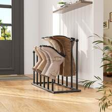 SANNAX Free Standing Shoe Rack, Shoe Storage Suitable For 6 Pairs, Black Metal Boot Rack For Dormitories, Closets, Entrances, Bedrooms, Terraces Outdoors, Hallways - A - View 6