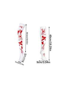 1 Pair Halloween Themed Atmospheric Print Socks, Knee-High/Calf Socks For Women, Holiday Celebration Party, Performance, Parade Outfit Socks - Multicolor - View 5
