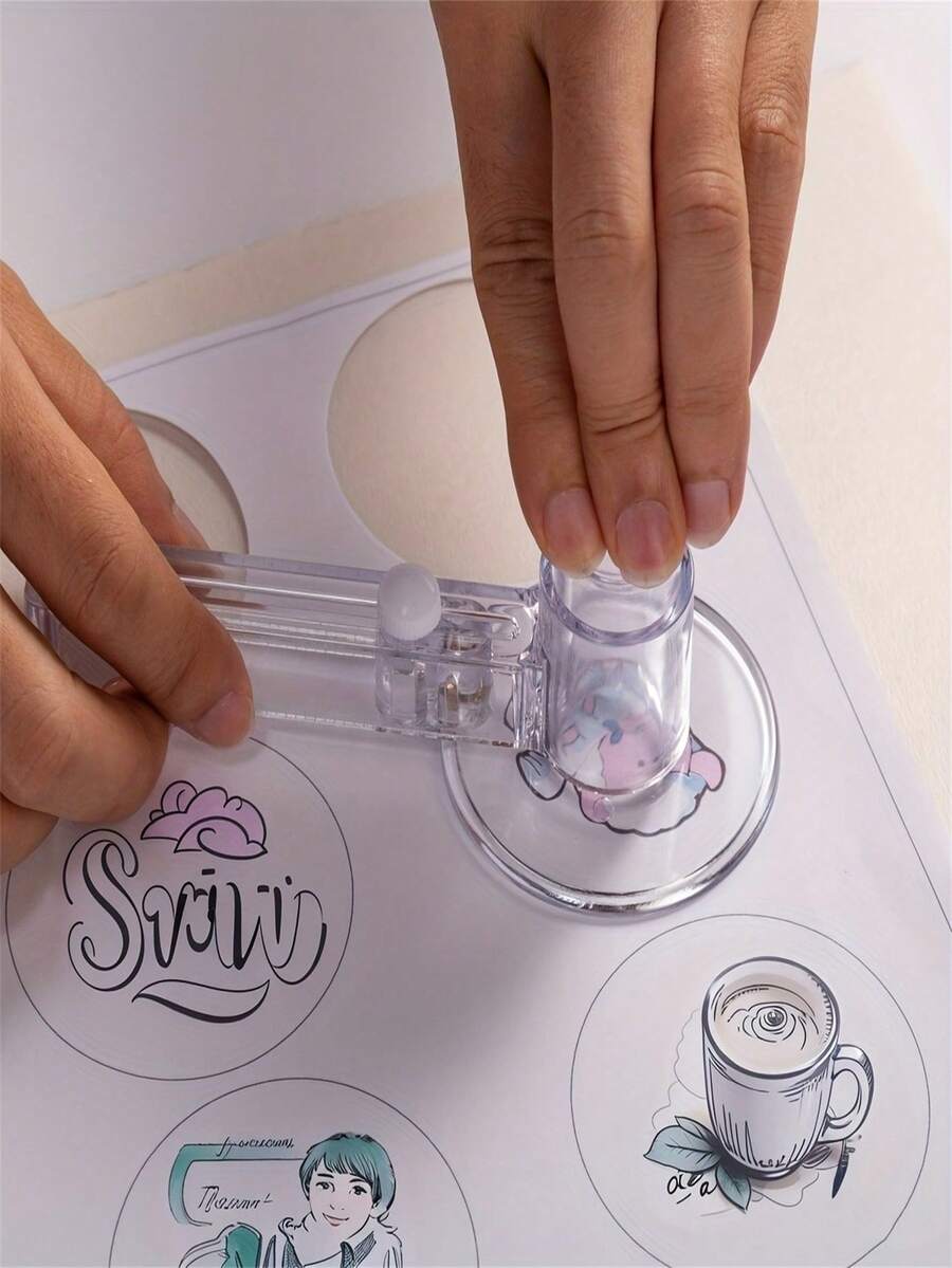 Adjustable Round And Badge Cutter - Sturdy Desktop Protector, Ideal For Craft, Fabric And Button Cutting Kit, Perfect For Photo Paper, Cloth And More - Best Holiday Gift, Essential Handcraft Tool | Adjustable Cutter | Durable Plastic Cutter - Multicolor - View 1