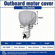 Outboard Motor Cover-6 Sizes Available, 3 Colours(Black/Grey/Blue), Heavyweight 300D Oxford Fabric, The Bottom Features A Drawstring Design, Suitable For 6-250HPoutboard Motor, Electric Outboard Motor(Only The Protective Cover) - View 25