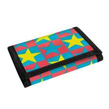 Star Three-Fold Wallet, Large Capacity Canvas Wallet, Multi-Card Slot Design, Zipper Coin Purse, ID Window & Key Ring, Portable Design, Suitable For Daily Commute - Multicolor - View 2