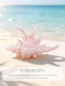 FURDANXINYI 1pc Marble Pattern Conch Shell Hair Clip, Cute 3D Conch Shell Hair Clip, Non-Slip Large Size Summer Beach Vacation Hair Accessory, Suitable For Women's Hairstyles - Multicolor - View 17