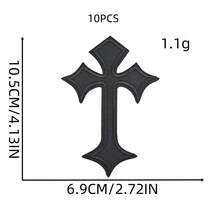 Cross Pattern Iron-On Embroidery Patch - Fun Design - Easy To Sew Or Iron, Durable Fabric Badge, Suitable For Personalized Jackets, Bags, DIY Crafts And More - Ironing Style - View 12