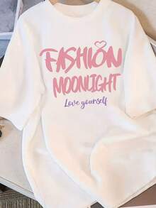 Loose Casual Thick Tee For Women, New Short Sleeve Daily Top Ideal For Autumn Outfits, Fast Local Delivery - 白色 - 查看 1