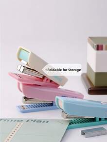 1 pieza Mini Engrapadora No.10, Máquina de Engrapado Plegable y Portátil, Papelería Compacta de Mano, Para Cuadernos, Encuadernación de Documentos, Organización de Documentos de Oficina - Grapadora - Ver 3