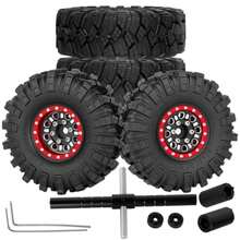 Llantas de aluminio de 1.0 pulgadas, rueda de cubeta de rueda, llanta Beadlock para 1/24 axial SCX24 FCX24 1/18 TRX4M escala RC Crawler Car.Llantas de rueda de alta resistencia Beadlock de - A - Ver 1