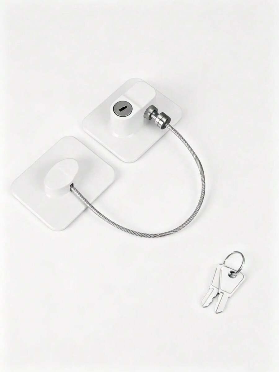 4/2pcs Refrigerator Door Lock, Self-Adhesive Lock, Suitable For Cabinet Drawer Lock, Refrigerator Lock, No Drilling Required. Self-Adhesive Safety Window Lock, Suitable For Furniture, Washing Machine, Home Appliances.
