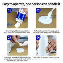 1 Bottle Ceramic Repair Agent - Super Strong Waterproof Adhesive, Effectively Repairs Sink Cracks, Powerful Crack Glue, Suitable For Bathtub, Toilet, Sink Repair And Renovation - White - View 7