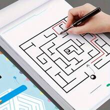 1pc Maze Training Book, White, Made Of Durable Paper, Fun And Educational, Designed With Focus Puzzles To Boost Brainpower, Suitable As A Gift For Halloween, Christmas, Back-To-School Season, New Year, And Other Occasions, Enhancing Brainpower. - Multicolor - View 6