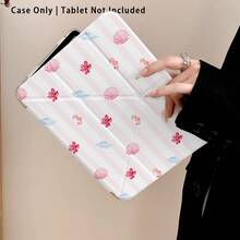 Shell, Conch, Flower Pattern Painted Effect Tablet Protective Case With Stand, Compatible With Honor 8/9/10/X8/X8A/X9/X8Pro/X9Pro/ MatePad SE 11 Inch/MatePad 11 Inch/11.5 Inch/MatePad Pro And More, Apple 10th/11th Gen 2025 (A16), Galaxy Tab A7/A9 And Other Popular Models - Multicolor - View 7