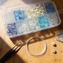 10-Compartment Sea Salt Blue Style Beaded Beads, 10 Styles Beaded Beads Assorted Box, DIY Fresh Bracelet Necklace Jewelry Accessories Making, DIY Fashion Gift For Friends And Family (Random Color) - Multicolor - View 3