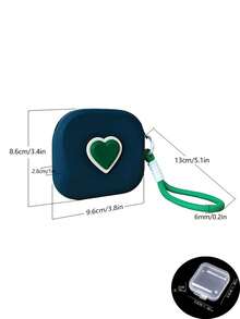 Heart-Shaped Silicone Mini Handheld Storage Bag, Multi-Functional Earphone Key Jewelry Pouch, Exquisite Daily And Birthday Gift - Multicolor - View 11