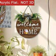 Cross-Border Hot-Selling Wooden Welcome Sign, Outdoor Decor Door Hanging Sign, Room Decoration Wooden Craft - Multicolor - View 3