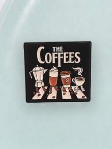 1pc Cartoon Coffee Pattern Brooch, Fun Metal Badge, Creative Decorative Brooch, Suitable For Backpacks, Suitable For Men And Women Daily Wear - Multicolor - View 7