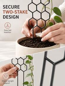 4pcs Honeycomb Plant Support Stakes, Rust-Proof Plastic Honeycomb Column Support, Space-Saving Indoor/Outdoor Garden Support, Plastic Climbing Plant Training Support System, Helps Plants Grow Healthy, Decorative Garden Support - Multicolor - View 6