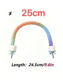 1pc Colorful Flexible Climbing Rope With 2 Metal Heads And Threaded Buckle, Suitable For Parrots, Bird Cage Perch, Seat Pole, Toys, All Seasons, Random Color, Random Style - A+B - View 17