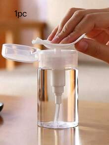 3/2/1pc Transparent PET Travel Bottle, Makeup Remover Dispenser Bottle, With Portable Pump Head Dispenser Bottle, Suitable For Nail Polish Remover, Toner And Makeup Remover, Dome Design, Hand Wash, Makeup Remover Bottle - Multicolor - View 10