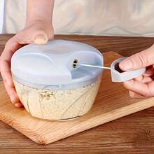 Manual Vegetable Chopper, Multi-Function Garlic Press, Pull-Cord Food Processor, Home Onion Ginger Nut Grinder/Shredder, Suitable For Kitchen - Multicolor - View 6