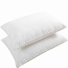 H&R Comfortable Plain Sleeping Pillows Breathable Soft Bed Pillow Virgin Hollow Fibre Filling Shape Retention Pack Of 1 Or 2 - White - View 12