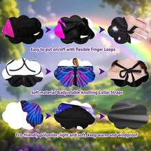Double-Sided Printing Butterfly Costume For Women, Adult Butterfly Wings For Woman, Halloween Costume Fairy Wing Cape - ColorG - View 6