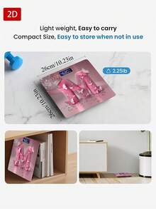 Báscula electrónica de vidrio templado plano 2D, báscula de peso corporal para uso doméstico con pantalla LED, conveniente y fácil de usar, monitoreo de salud, diseño elegante, fabricación de alta calidad, báscula digital, báscula inteligente, adecuada para compradores conscientes de la salud para uso diario - Multicolor - Ver 5