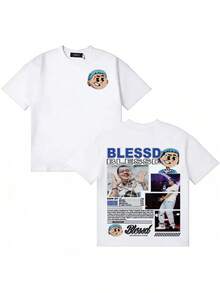 BLESSD BENDECIDO Tour 2025 Oversized T-Shirt - Harajuku Graphic Tee With Iconic Patch, Unisex Cotton T-Shirt For Men And Women - White - View 1