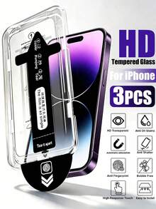 3 Packs-High Hardness Transparent Screen Protector, Tempered Glass Hard Film, With Dust-Free Installation Box, Quick Application, Easy Installation. Tempered Glass Material Easily Handles Daily Bumps And Scratches, Always Protecting Your Phone Screen. Compatible With IPhone17e/17 Pro Max/17 Pro/17/16 Pro Max/16 Pro/16 Plus/16/15 Pro Max/15//14/13 And Other Models. - Clear - View 15