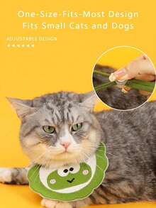 1PCS Green Frog Pattern Pet Bandana Drool Bib, Adjustable Cat Dog Bibs For Daily Wear, Quick-Snap Collar For Puppy Kitten - Green Frog - View 1