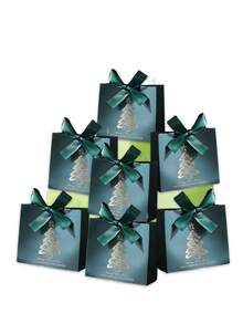 10pcs Christmas Gift Boxes, Mini Christmas Gift Boxes With Ribbon, Holiday Christmas Gift Boxes - Assorted Holiday Candy Gift Bags, Suitable For Christmas Party Gift Packaging Bags, Home Christmas Decoration, Christmas Decor, New Year Gift Bags (Claret) - Green - View 3