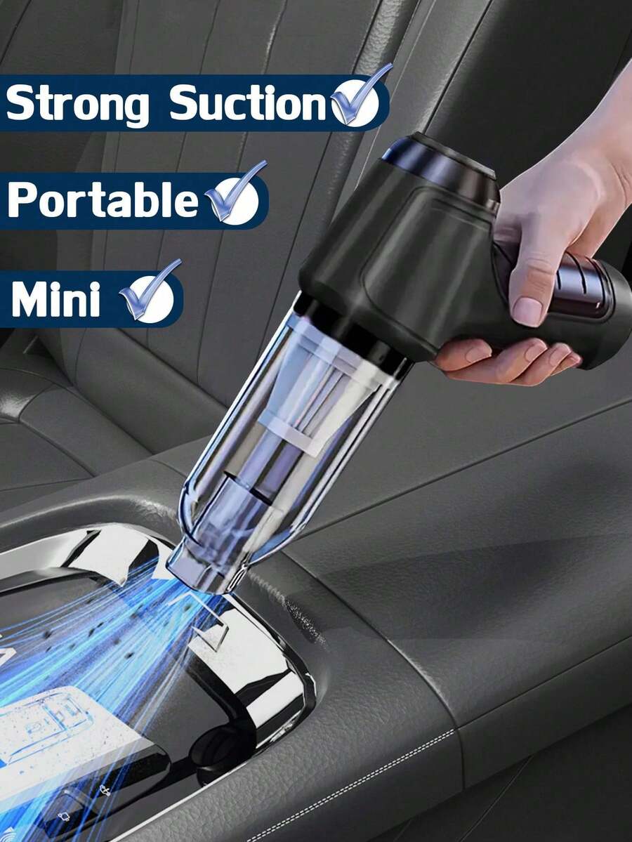 YAIUZGOO 3合1車用吸塵器,強力吸力,便攜式手持無線吸塵器,適用乾濕兩用,汽車配件,2400mAh - C - 查看 1