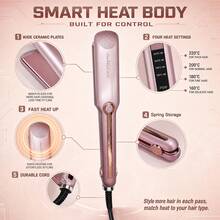 Plancha de pelo cerámica profesional con enchufe y función de calentamiento, ajuste rápido de temperatura, apta para uso doméstico y salón, regalo para el cuidado del cabello - Tipo de Enchufe A USA (110-127V) - Ver 3