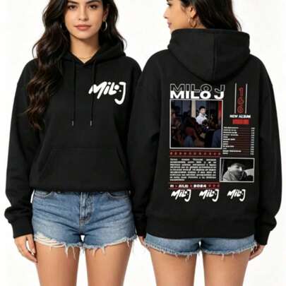 sudadera para hombre Sudadera con Capucha de la Gira del Álbum Musical de Milo J 511, Estilo Harajuku, Manga Larga