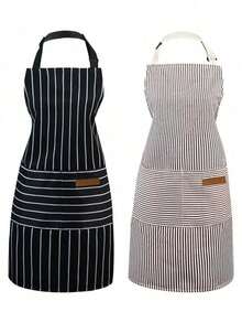 Adjustable Bib Apron With 2 Pockets, Chef Cooking Kitchen Restaurant Apron, Unisex, Suitable For Cooking And Baking, Functional Design, Suitable For Women, Practical Kitchen Wear, Suitable For Home Cooks, BBQ Enthusiasts And Crafters - Multicolor - View 5