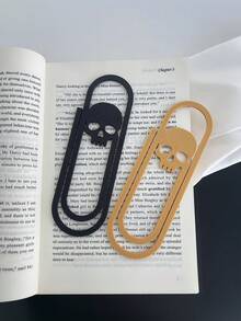 2D Flat Skull Paperclip Bookmarks, Gothic Book Additions Designed For Readers, Suitable For Halloween Decorations, Halloween Gift - Skull Bookmark - View 6