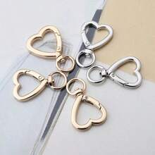 10/30/60/100pcs Heart-Shaped Keychain Swivel Hook, Cute Zinc Alloy Spring Clip Key Ring, Handbag Clip, Suitable For DIY Crafts - Color Mixing - View 10