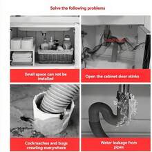 Flip-Cover Odor-Proof Drain Pipe, Telescopic Flexible Drainage Pipe, Universal For Kitchen Sink And Bathroom Basin, Anti-Insect, Anti-Clog, Durable - Gray Flip Cover - View 9
