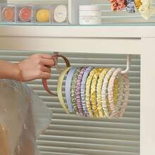 1pc Headband Organizer, Hairband Organizer, Storage Solution For Hairbands And Headbands, Hanging Display Rack For Hair Clips, Hair Accessories And Headbands, Bathroom Home Organization Product, Countertop And Display Cabinet Display Rack, Hanging Jewelry Rack - White - View 6