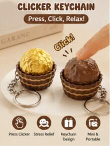 Llavero impreso en 3D con forma de pastel de chocolate, colgante antiestrés, clicker para dedos, amuleto, regalo de Halloween, regalo de Navidad, decoración para fiestas, amuleto para mochila - Multicolor - Ver 8
