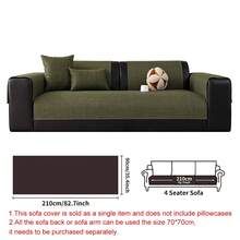 SANMOSPIN 1 Buah Sarung Sofa Tahan Air Gaya Minimalis Warna Polos dari Kain Linen, Bantal Sofa Nyaman Serbaguna Sepanjang Musim, Cocok untuk Sofa 1-4 Dudukan, Digunakan di Kamar Tidur, Ruang Tamu, Ruang Belajar, Kantor, Dekorasi Rumah - Hijau - View 13