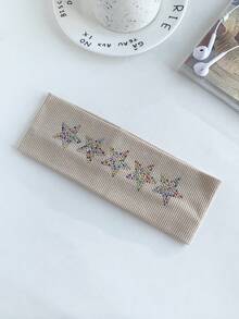 1pc Retro American Rhinestone Star Wide Elastic Headband, Fashionable Sports Headband For Women,Travel,Birthday - Multicolor - View 31