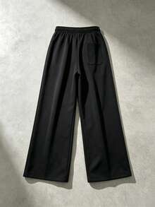 Men's Spring/Summer Casual Loose Straight Leg Fashion Sports Sweatpants - Black - View 5