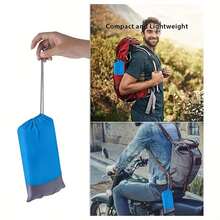 [Tear-Resistant Polyester Beach Mat] Durable Polyester Portable Foldable Outdoor Beach Mat - Tear-Resistant Picnic Blanket With Moisture-Proof Function, Includes Carrying Bag And Ground Stakes - Perfect For Camping, Travel, Hiking - Machine Washable - Blue - View 6
