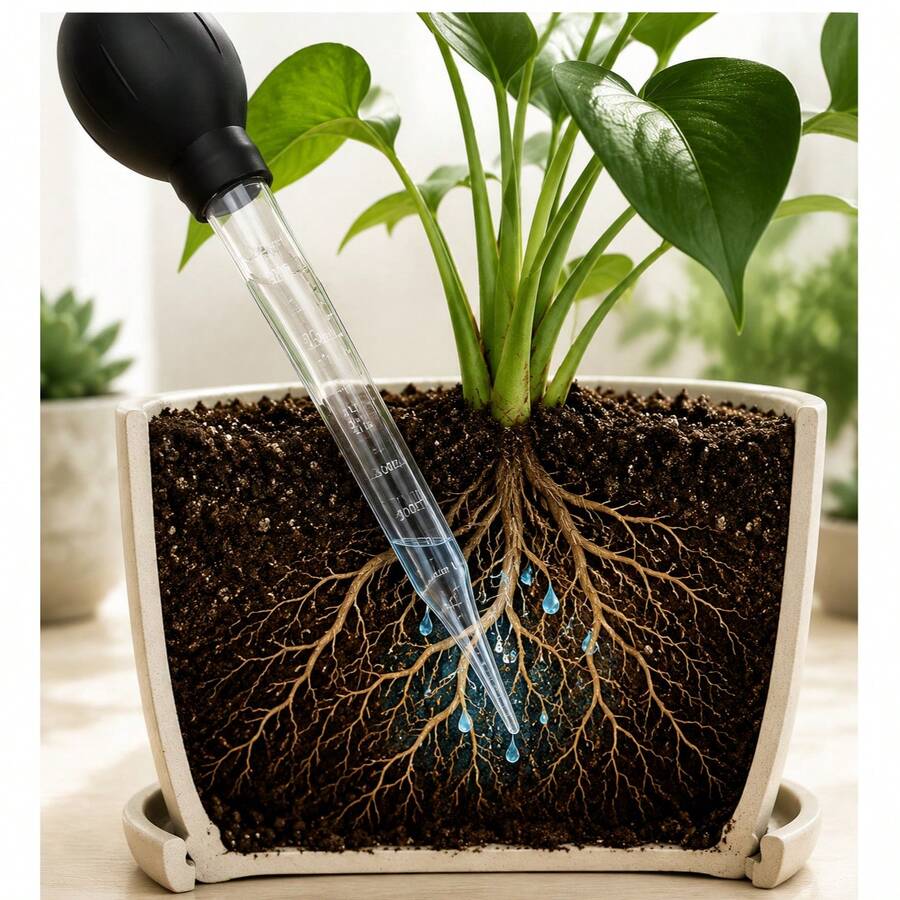 2/4pcs Plant Watering Tool Set, Squeeze Bulb Watering Tube With Scale, Precise Root Irrigation Device, Suitable For Indoor Plants, Flower Pots, Succulents, Indoor Greenery And Garden Care - C - View 1